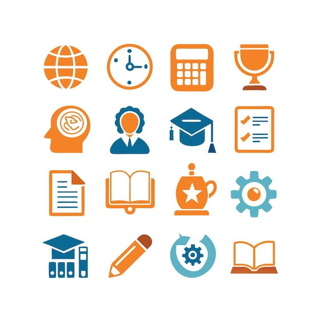 Onderwijs en leren Icon Set Collectie Vector voor UI Documents Websites en mobiele toepassingen
