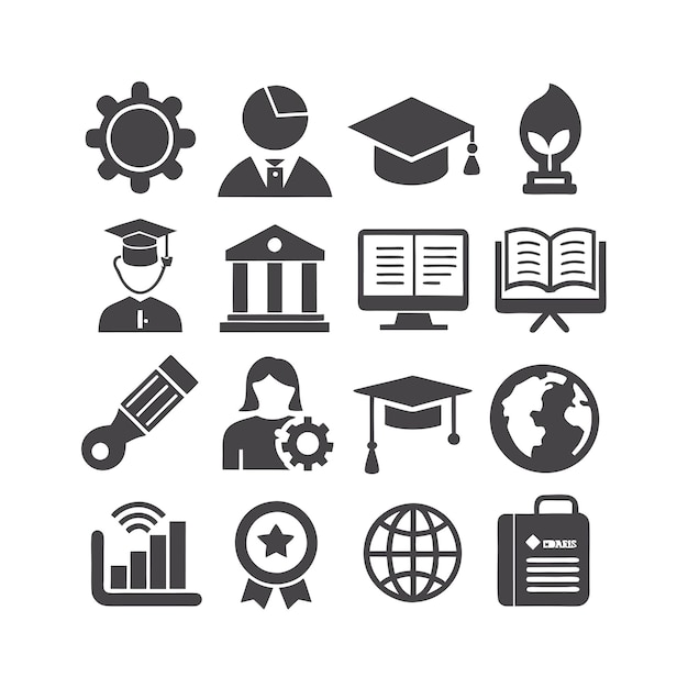 Onderwijs en leren Icon Set Collectie Vector voor UI Documents Websites en mobiele toepassingen
