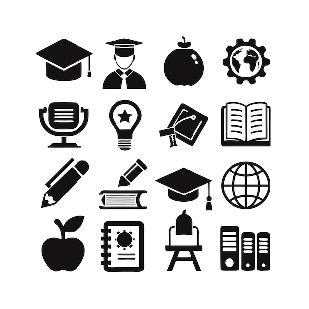 Onderwijs en leren Icon Set Collectie Vector voor UI Documents Websites en mobiele toepassingen