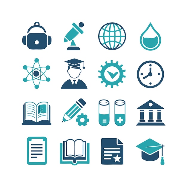 Onderwijs en leren Icon Set Collectie Vector voor UI Documents Websites en mobiele toepassingen