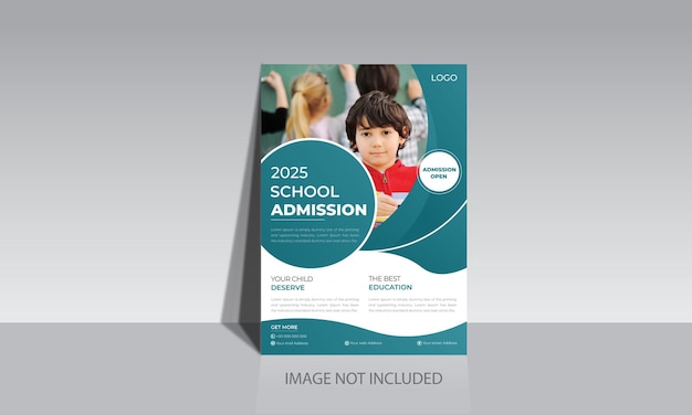 Onderwijs flyer ontwerp, school, college admission poster, folder sjabloon