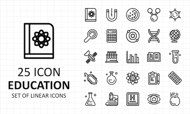 Onderwijs icon set linear