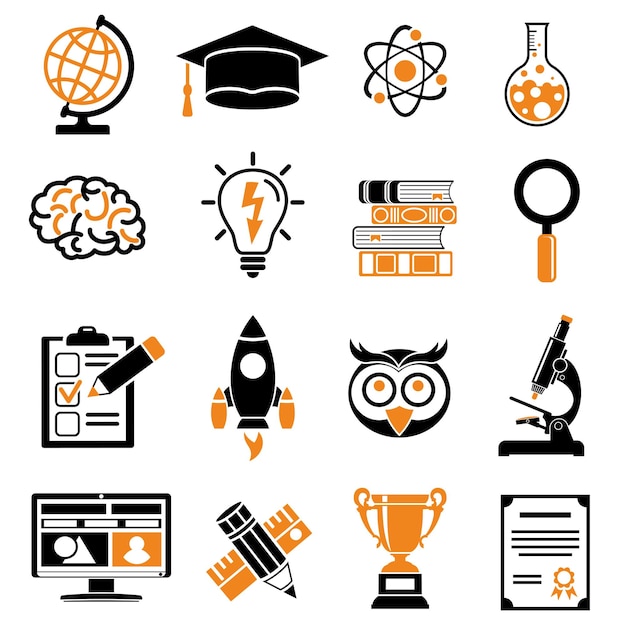 Onderwijs icon sticker set