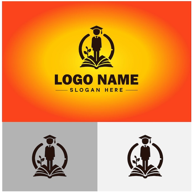 Onderwijs icoon Kennisverwerving Leren Scholing platte logo teken symbool bewerkbare vector