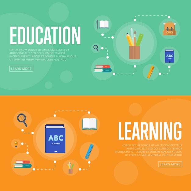 Onderwijs infographics banners