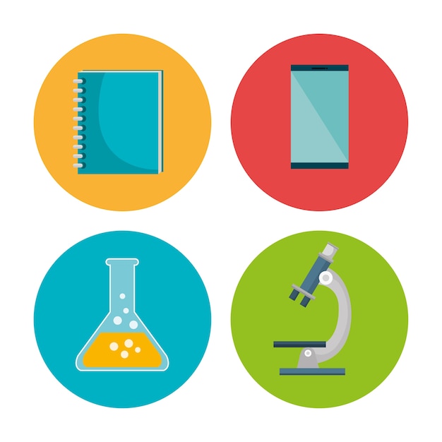 onderwijs ingesteld plat pictogrammen