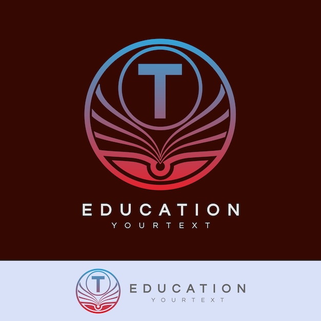 Onderwijs initiaal Letter T Logo ontwerp