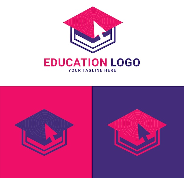 Onderwijs online logo ontwerp vector