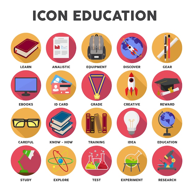 Vector onderwijs pictogrammen