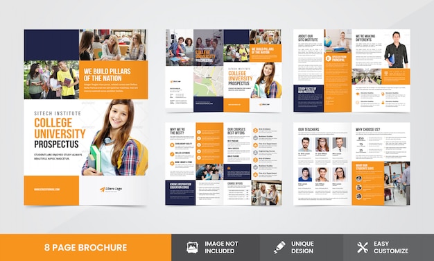 Vector onderwijsbedrijf brochure template