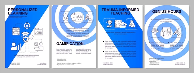 Onderwijstypen en technieken blauwe brochuresjabloon