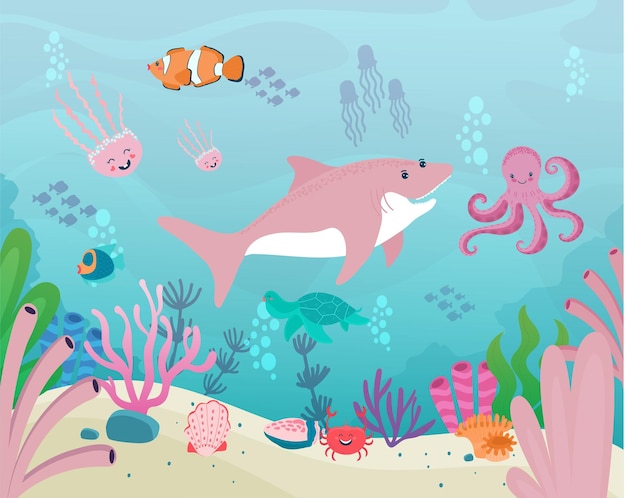 Onderzeese roze haai