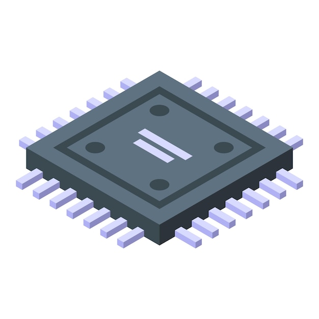 Onderzoek pc processor pictogram Isometrisch van onderzoek pc processor vector pictogram voor webdesign geïsoleerd op een witte achtergrond