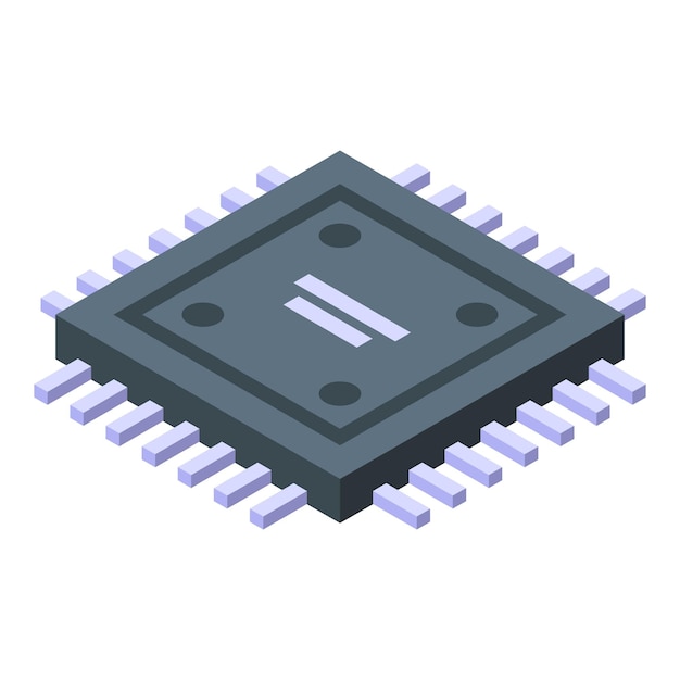 Onderzoek pc processor pictogram isometrisch van onderzoek pc processor vector pictogram voor webdesign geïsoleerd op een witte achtergrond