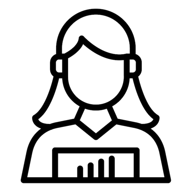 Onderzoeksanalist Vrouwelijke vectorillustratie
