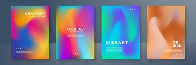 Onduidelijke achtergronden met moderne abstracte onduidelijke kleurgradiëntpatronen gloeiende sjablonen verzameling voor brochures affiches banners flyers en kaarten vector illustratie