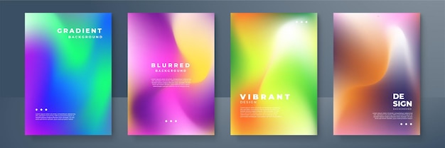 Onduidelijke achtergronden met moderne abstracte onduidelijke kleurgradiëntpatronen Templates collectie voor brochures posters banners flyers en kaarten Vector illustratie