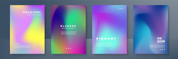 Onduidelijke achtergronden met moderne abstracte onduidelijke kleurgradiëntpatronen Templates collectie voor brochures posters banners flyers en kaarten Vector illustratie