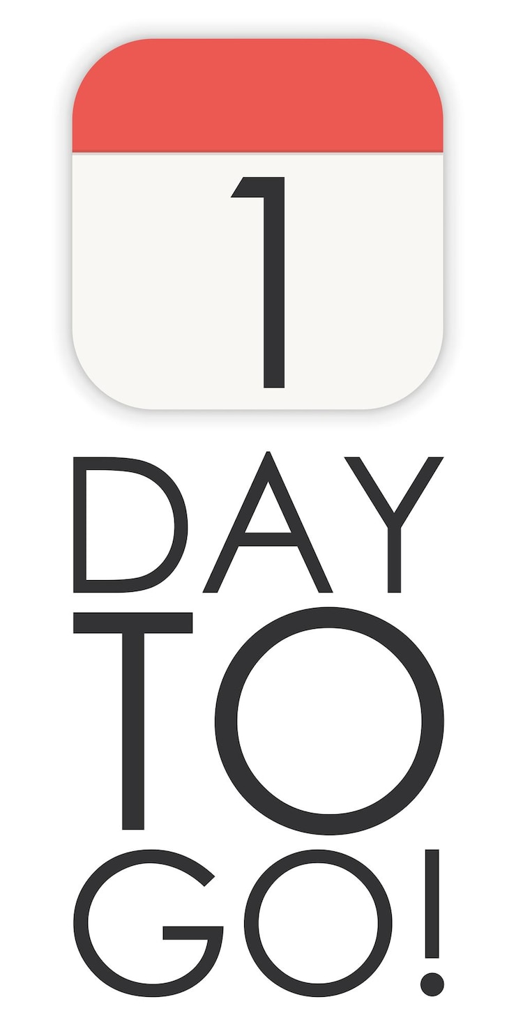 Vector one 1 day to go vector sign countdown design