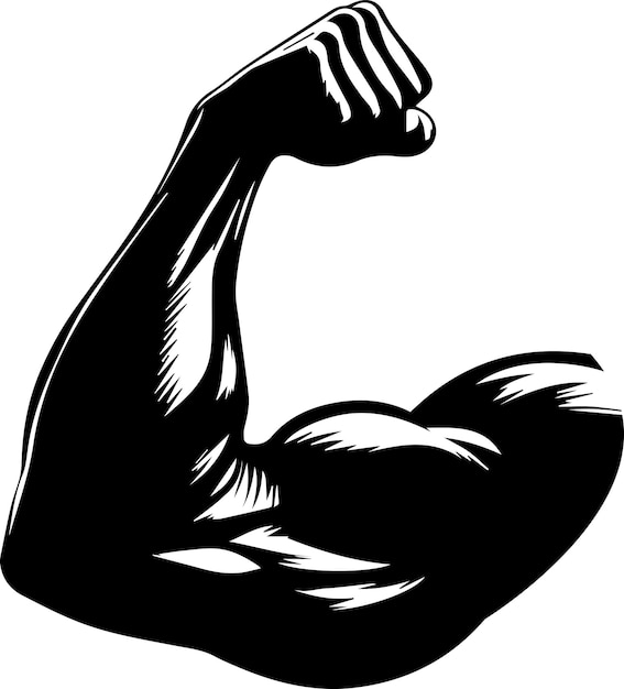 Vector one arm muscle vector illustration silhouette 2