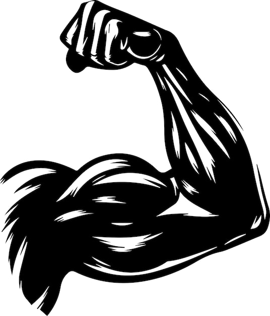 Vector one arm muscle vector illustration silhouette 5