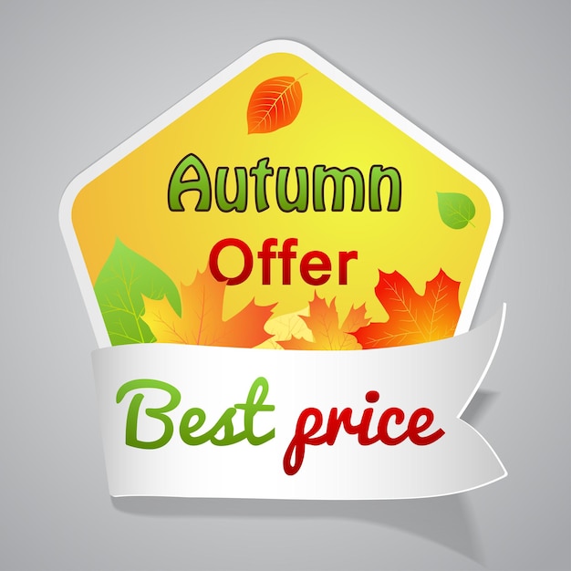 One big autumn sale label with text