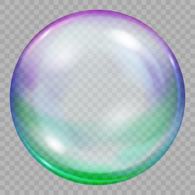 Один большой разноцветный прозрачный мыльный пузырь с бликами на прозрачном фоне прозрачность только в векторном файле