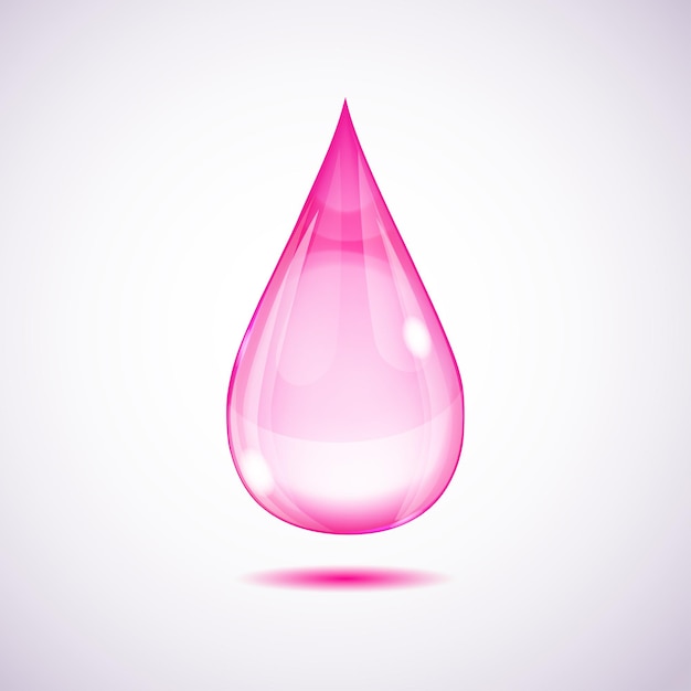 One big pink drop on white