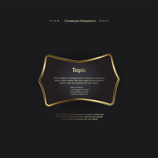 One buttons of luxury option buttons on dark background finance and business infographic