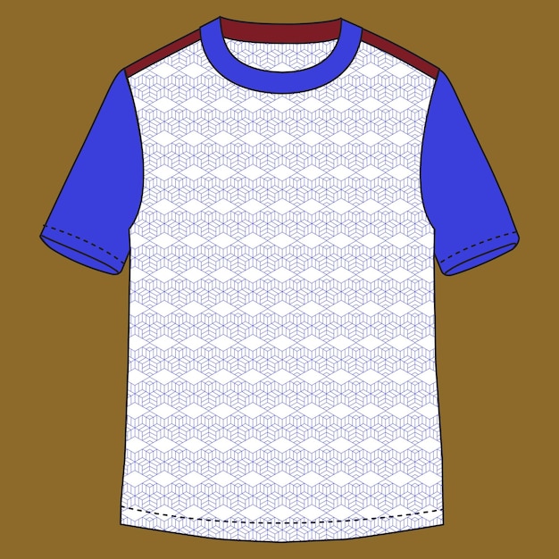 One color line art cubical seamless repeating triangle hexagon pattern on white background t shirt