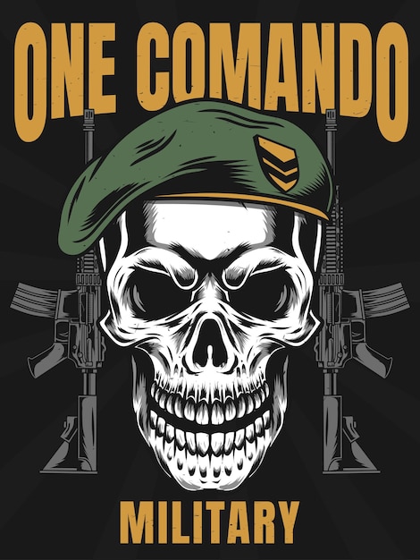 One commando military poster design