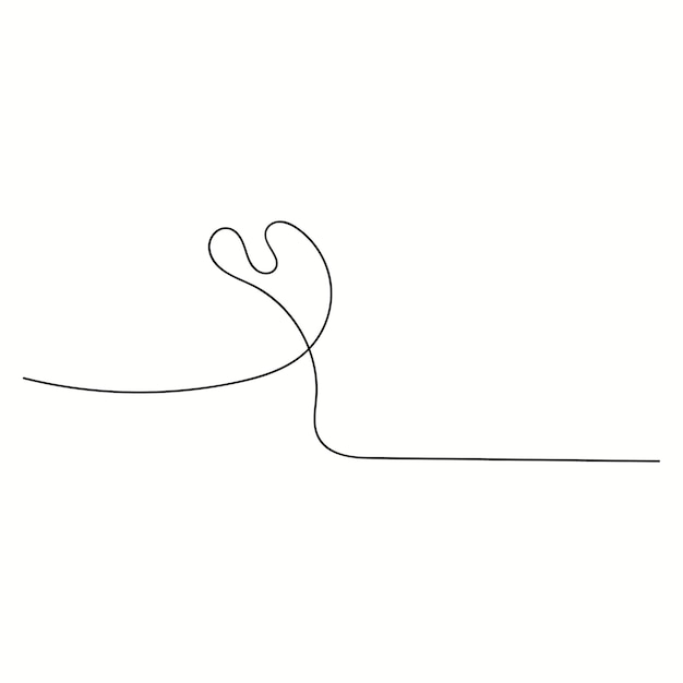 心の形の愛のサインの概要の1つの連続的な絵