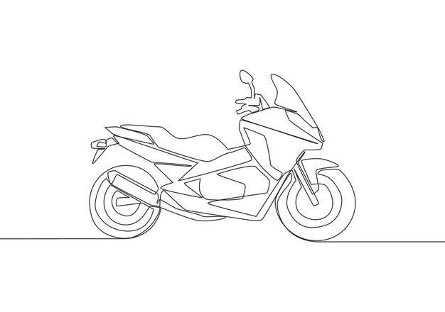 Одна сплошная линия модного элегантного азиатского мотоциклетного логотипа Концепция городского мотоцикла
