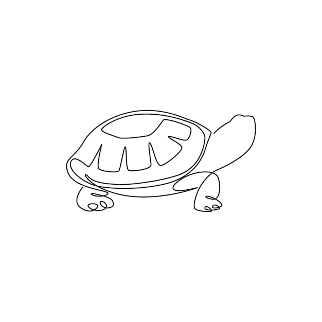 One continuous line draw wild desert tortoise for wildlife reserve environment organization logo