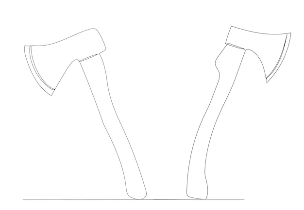 Un disegno a linea continua del vettore degli assi