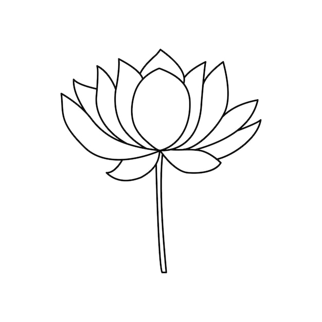 One continuous line drawing of beauty fresh lotus for spa business logo