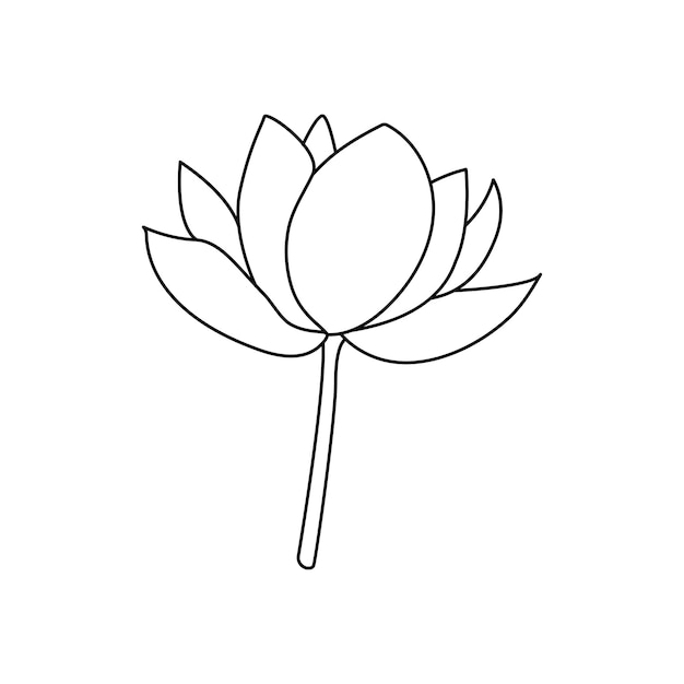 One continuous line drawing of beauty fresh lotus