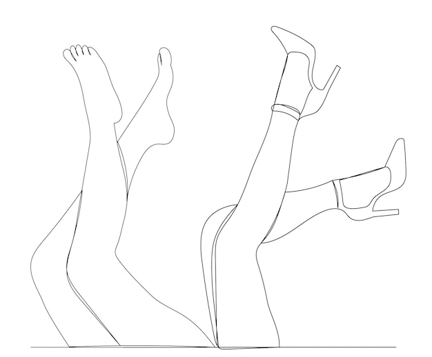 One continuous line drawing of foot