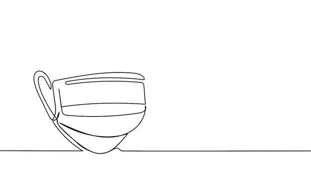 Una maschera medica per il disegno a linea continua