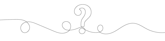 Vector one continuous line drawing of question mark question mark isolated