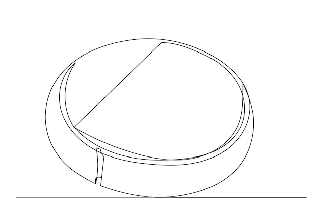 Un vettore di aspirapolvere robot con disegno a linea continua