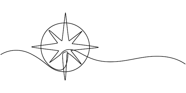 旅人コンパスの連続した1つの線図 旅行者コンパスの 連続した1本の線図