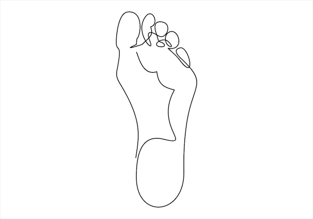 Vector one continuous single drawing line art flat doodle leg foot illustration female