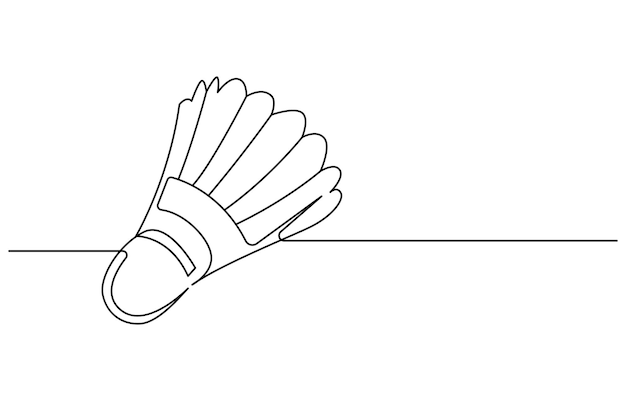 one continuous single line of badminton for sport theme isolated on white background