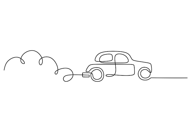 Vector one continuous single line of classic car isolated on white background