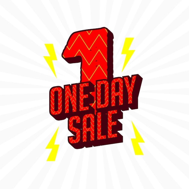 One day sale banner text effects