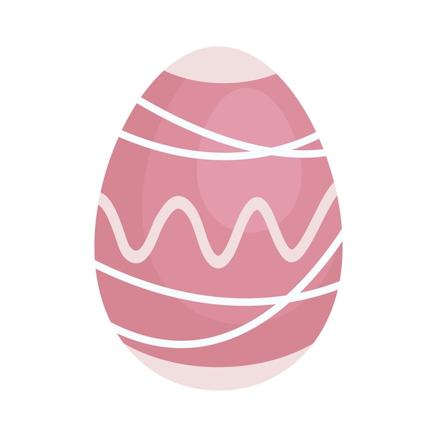 Vector one egg is drawn in a cute cartoon style and colored for the easter holiday to be a gift pink egg