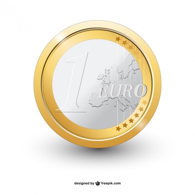one euro coin vector