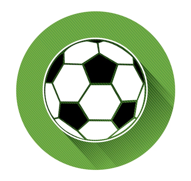 One flat design soccer ball icon with long shadow effect