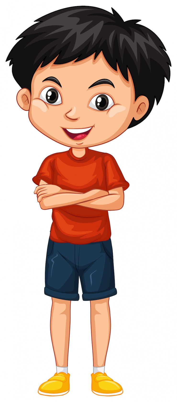 वेक्टर one happy boy in red shirt